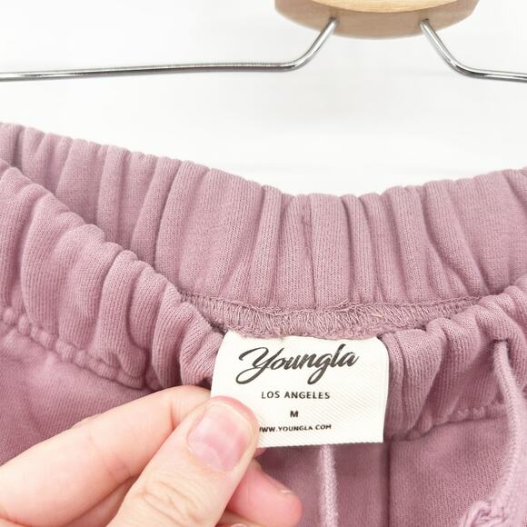 YoungLA Womens Sporty Lounge Dreamers Jogger Pants Sweatpants Size M Mauve - Picture 5 of 8